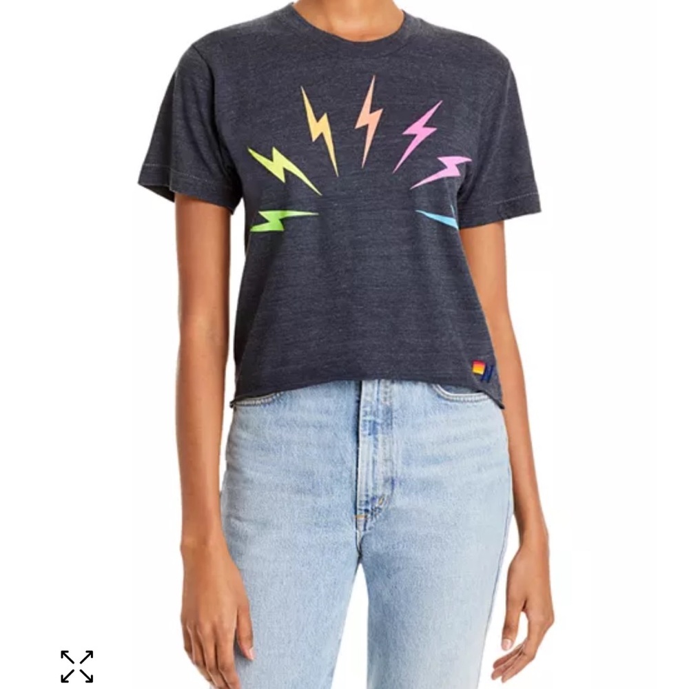 Aviator Nation Women's Sunset Bolt Boyfriend Tee New Condition